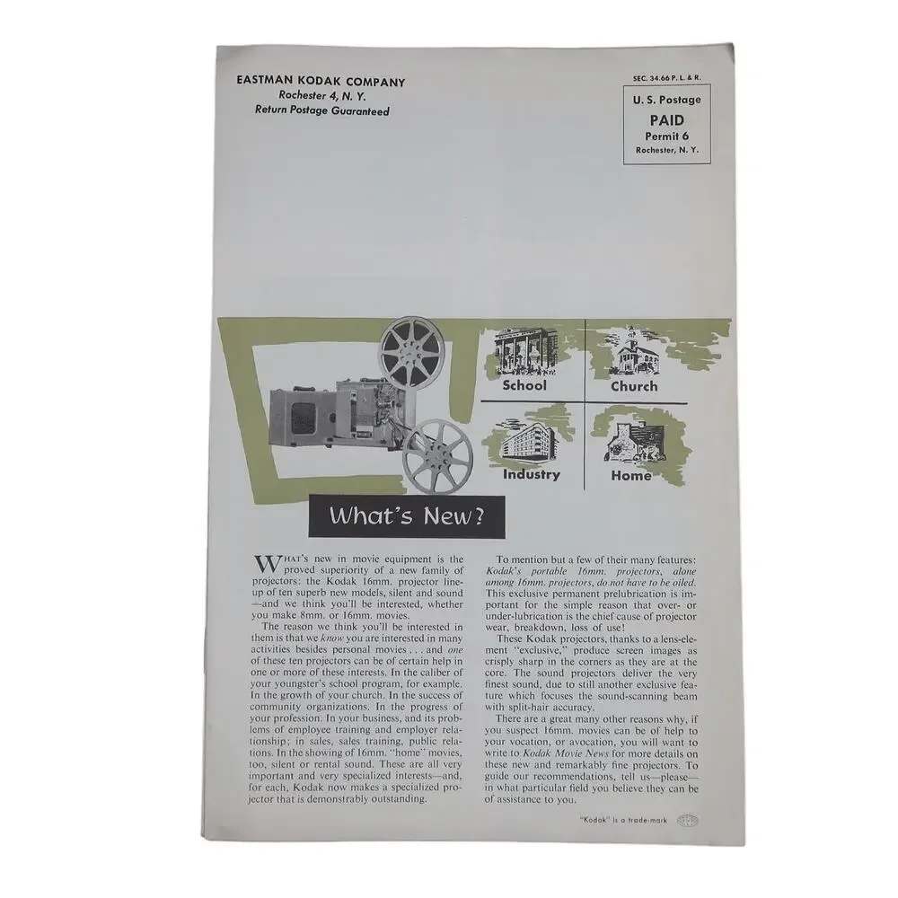 Kodak Movie News Magazine Booklet Set of Three (3) 1954 Eastman Kodak Rochester